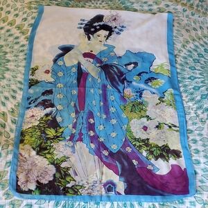 Gorgeous Vintage Geisha Print Scarf